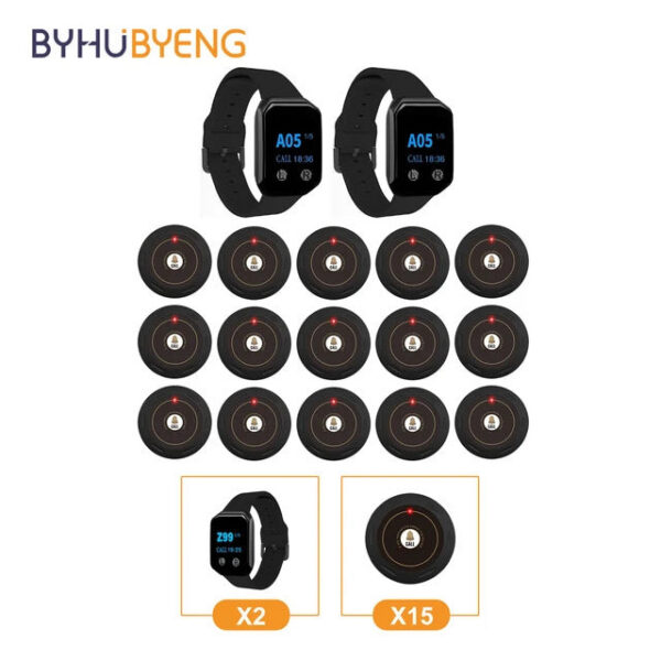 48cb94ab900f0047 BYHUBYENG Watch Receiver Wireless Calg System Waterproof Rechargeable Waiter Call Restaurant Pager Hookah Cafe Cic
