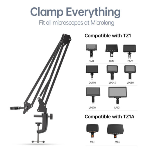 48dd957312a702ce RIEVBCAU Flexible Arm Stand,Adjustable Metal Bracket Coin Microscope Mount Compatible with DM4 DM7 DM9 MS1 MS3