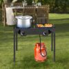 48f035cdd01598fa Outvita 150,000 BTU Portable Gas Camping Stove, Outdoor Propane Burner with 20psi Regulator, High Pressure Single Cooker Camp Cooking Home Brewing and Frying