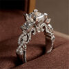 Vintage Princess cut Lab Diamond Ring sterling sier Engagement Wedding band Rings for Women Bridal Fine Party Jewelry