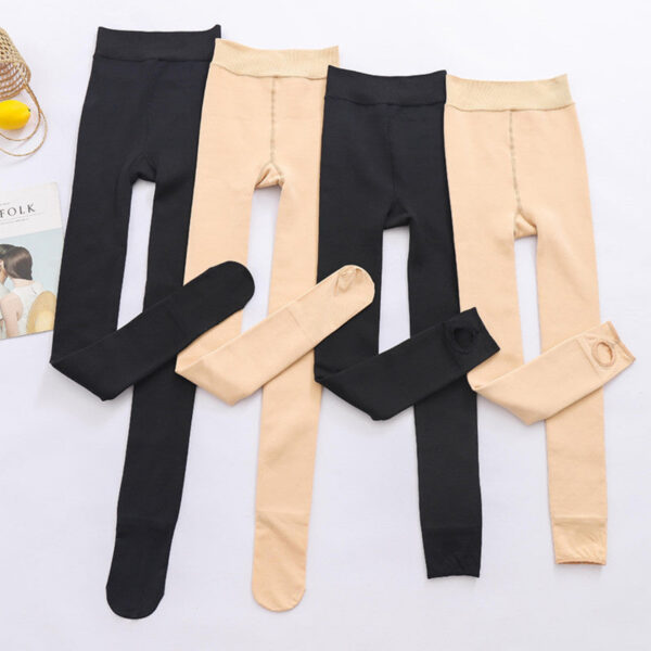 493119306b69ef27 Women's autumn and winter one-piece pants Plush thickened pantyhose bare leg socks warm skin color Leggings for women
