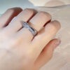 Sterling Sier Personality Irregular Hollow Out Diamond Ring Ladies Bar Party Jewelry Gift