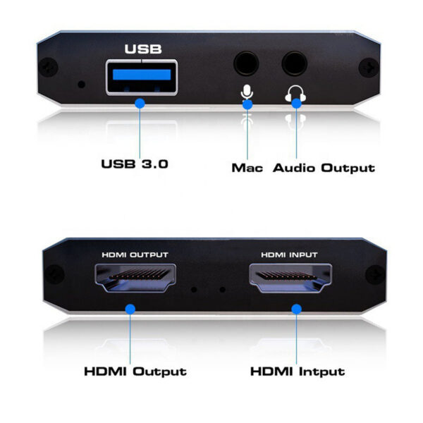 4K HDMI-Compatible Recorder Box 1080P 60Hz USB3.0 High-Definition Game Capture Device for Live Streaming Video Broadcast