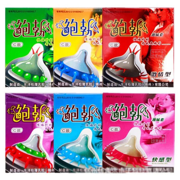 4964b8b65dc1725d Ultra-Thin Lubricated Condoms Large Particles Ribbed Dotted Granular Passionate Contracepation Sex Toys for Men Penis Sleeves