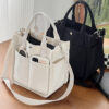 Mini Canvas Satchel Bag With Top Handle, Multi Pockets Shoulder Bag, Portable Lunch Box Storage Bag