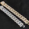 496c92ed5b37b27f Jewelry 22mm Diamond Chain Men Iced Out Bling CZ Sier/Gold Plated Rapper Hip Hop Thick Cuban Link Necklace Gift for Him