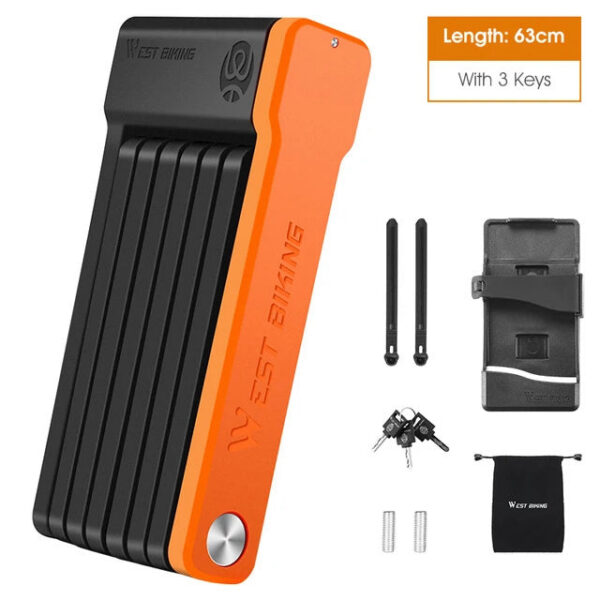 496cb399b364b908 WEST BIKING Foldable MTB Road Security Anti-theft Cycg Scooter Electric Bike Chain Lock Bicycle Accessories