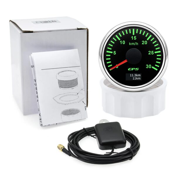 498238863c2a5700 HD 52MM GPS Speedometer 30/60/80/120/200 Km/h Boat Car Truck Speed Gauge Meter 7 Color Backlight With GPS Antenna 9-32V
