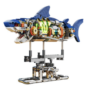4991022978017008 nical Set, Shark Sea Life Building Blocks Set with Display Stand Lights, Block Gift for Kids and Adults