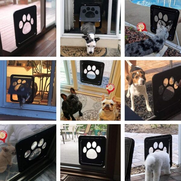 Dog Cat Lockable Magnetic Screen Outdoor Function Gates & Ramps Window Garden Tunnel Safety Self-Closing Flap Gate Pet Door