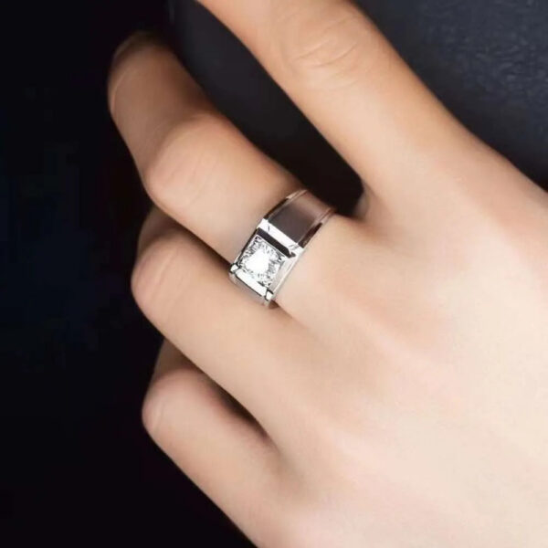 49bbb528f61d9687 D Color Moissanite Platinum Wedding Ring for Men PT950 Sandblasting Pass Diamond Tester detection mans jewelry rings Engagement gift