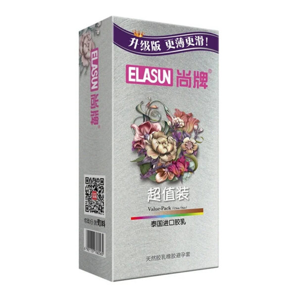 ELASUN 100PCS Ultra Thin Large Oil Super Soft Condom Colorless Tasteless Transparent Natural Latex Rubber Condoms for Men
