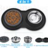 49c325c47c578431 BurgeonNest Dog Bowl Slow Feeder,4 in 1 Dog Food and Water Bowl with Stand Slow Down Eating Dog Puzzle Bowl Set with Non-Skid Silicone Mat for Small Medium Dogs