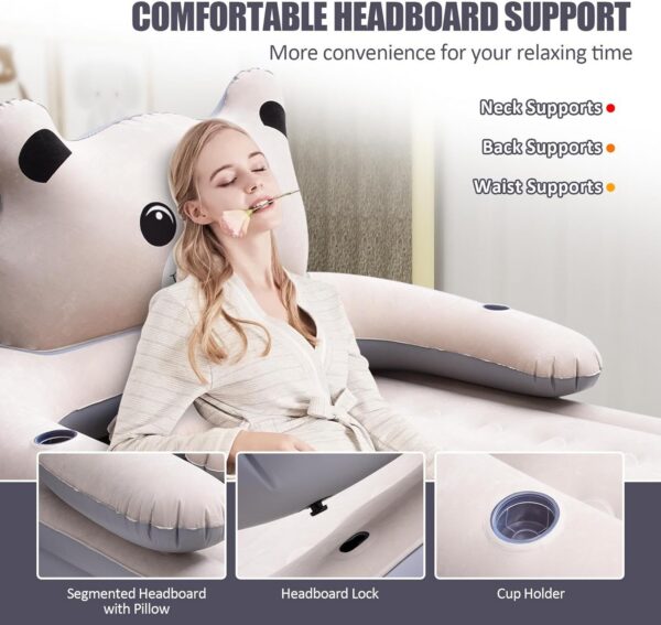 49c6f7025aaf420d Inflatable Mattress Twin Size,Quick Inflation Deflation Camp Mattress Pad - Comfort Inflatable Bed, High Blow up Airbed for Home, Camping, Picnic