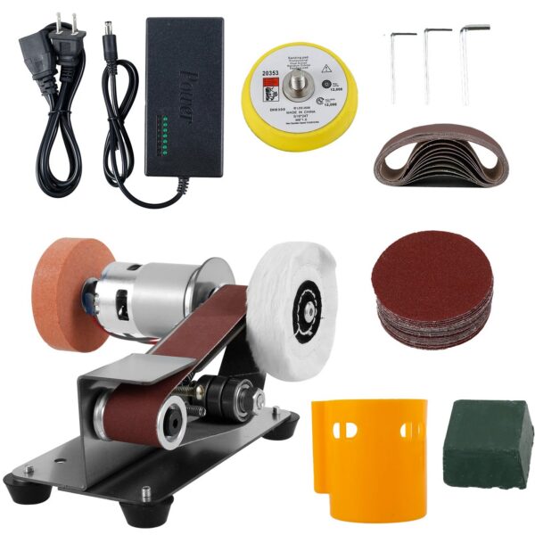 Mini Belt Grinding Machine Tool Sharpening Machine Sanding Grinding Electric Multifunctional Sander Polisher Machine Adjustable