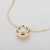 Lnngy 6.5mm Round Bezel Moissanite Pendant Necklace For Women 925 Sterling Silver Clavicle Chain Necklaces Jewelry Collare Mujer