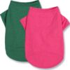 49d4e12c9c42d0a9 Koneseve Dog Shirts Soft Cotton Dog Clothes Stretchy T-Shirt for Small Medium Large Dogs Cat Shirt Breathable Puppy Outfit Kitten Apparel Pet Pullover Tee Blank Basic Sweatshirt 2-Pack Blue & Red 5XL