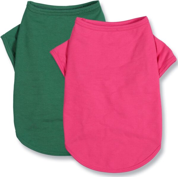 49d4e12c9c42d0a9 Koneseve Dog Shirts Soft Cotton Dog Clothes Stretchy T-Shirt for Small Medium Large Dogs Cat Shirt Breathable Puppy Outfit Kitten Apparel Pet Pullover Tee Blank Basic Sweatshirt 2-Pack Blue & Red 5XL