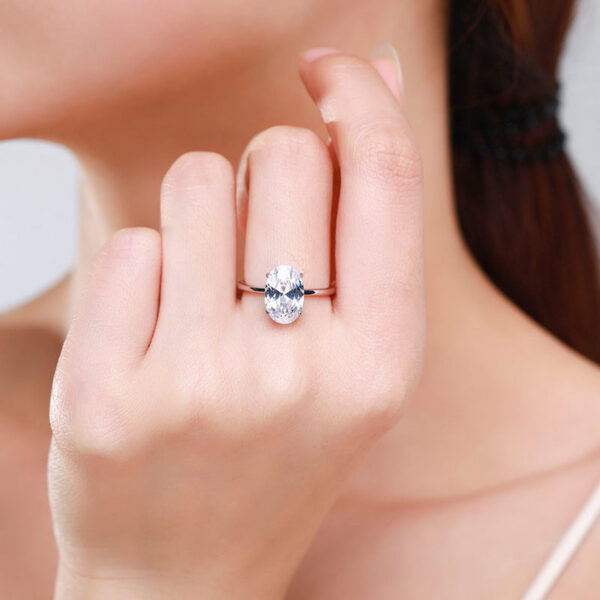 49e2d079f432781d Ailmay 3CT Wedding Ring Sterg Sier Oval Clear Zirconia Engagement Rings For Women Fine Jewelry Valentine's Day GIFT