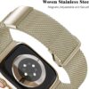 Geoumy Metal Magnetic Bands Compatible for Apple Watch Band 41mm with Case, Stainless Steel Milanese Mesh Loop Replacement Strap Compatible with iWatch Series 8/7/6/5/4/3/2/1 SE Women Men,Brown Gold