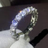 49eedbf4cbb76292 2020 Sparkling Jewelry Sterling Sier White Topaz CZ Diamond Gemstones Promise Women Wedding Engagement Band Ring For Lover Gift