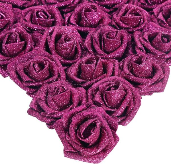 49fd30394bd82b14 IPOPU Artificial Flowers, 25pcs Foam Glitter Roses Glitter Foam Rose Foam Rose with Stem for DIY Wedding Bridal Bouquet Home Party Decoration(Coffee)