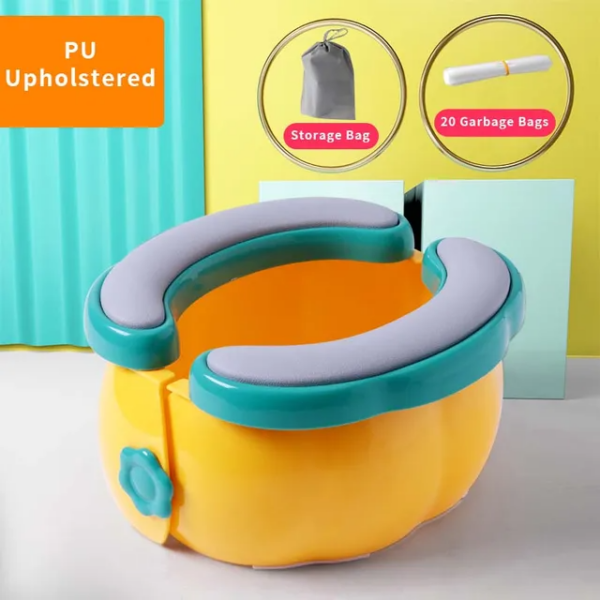4a09a8156fab3389 Toilet Portable Travel Baby Foldable Kids Potty Training Seat Easy to Clean With Storage Bag and 20 Garbage Bags