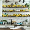 3 Pack Artificial Sunflower Garland, 7.5ft/Strand Silk Sunflowers Hanging Vines Flowers with Green Leaves for Room Kitchen Garden Birthday Wedding Baby Shower Party Table Decor Large