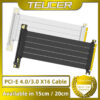 4a2576f70f216125 TEUCER PCI-E 4.0 X16 Riser Cable Video Card Shielded Flexible 90° Mounting GPU Extension Cord Black/White