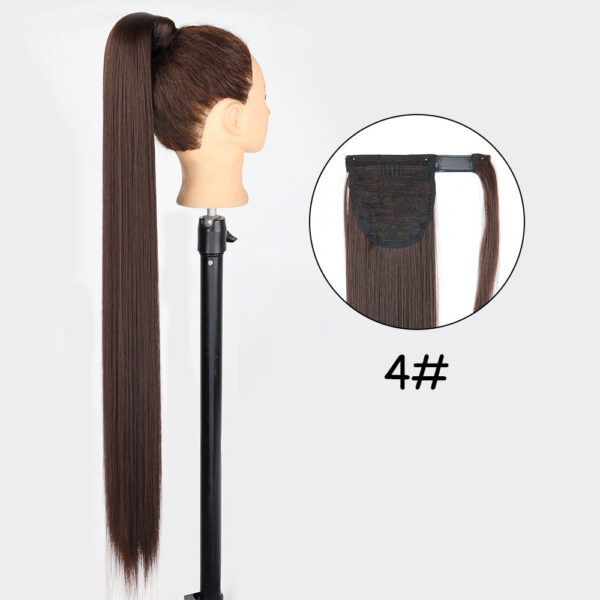 4a2d7dcaa6212133 34inches Synthetic Ponytail Hair Extension Clip in Fake Wig Hairpiece Blonde Wrap Around Pigtail Long Smooth Overhead Pony Tail