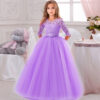 Princess Birthday Lace Kids Elegant Dresses For Girls Vintage Children Girl Party Wedding Dress 4 10 12 Years