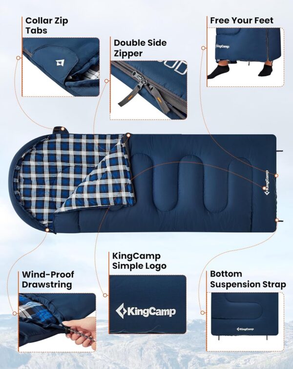 4a3ace7aefca708a KingCamp Outdoor Sleeping Bag Warm Portable Lightweight 3-4 Seasons Camping Sleeping Bag 300g/400g Filling for Adults