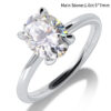 Engagement Rings for Women Moissanite Solitaire Ring Sterling Sier 1-3ct Oval Cut D Color VVSI Lab Diamond Bands Jewelry