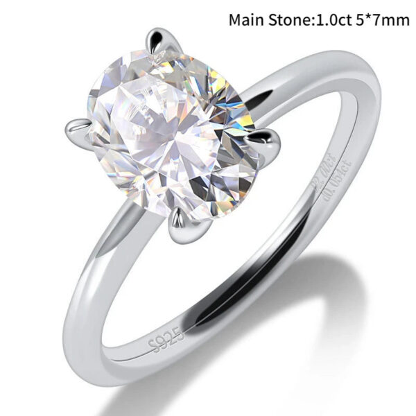 Engagement Rings for Women Moissanite Solitaire Ring Sterling Sier 1-3ct Oval Cut D Color VVSI Lab Diamond Bands Jewelry