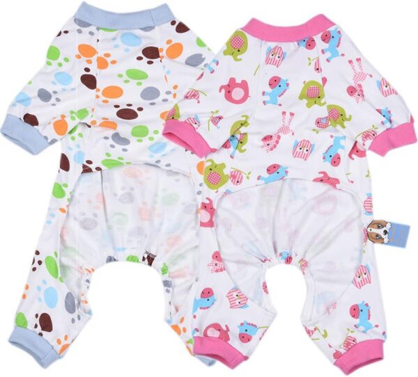 4a53cc77e49a8d51 2-Pack Dog Clothes Dogs Cats Onesie Soft Dog Pajamas Cotton Puppy Rompers Pet Jumpsuits Cozy Bodysuits for Small Dogs and Cats