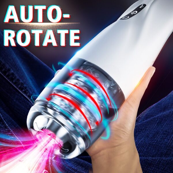 Automatic Male Silicone Vagina Rotation Masturbator Cup Real Pussy Blowjob Pocket Adult For Men Mastubation Sex hines Toy