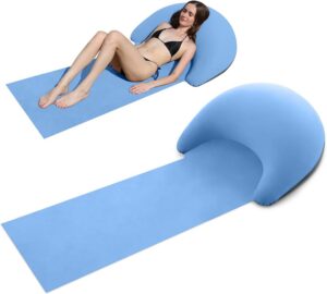 4a6141ef6a719a7e Strandmatte mit aufblasbarem Kissen, tragbare Matte, 178 x 76 cm (blau)