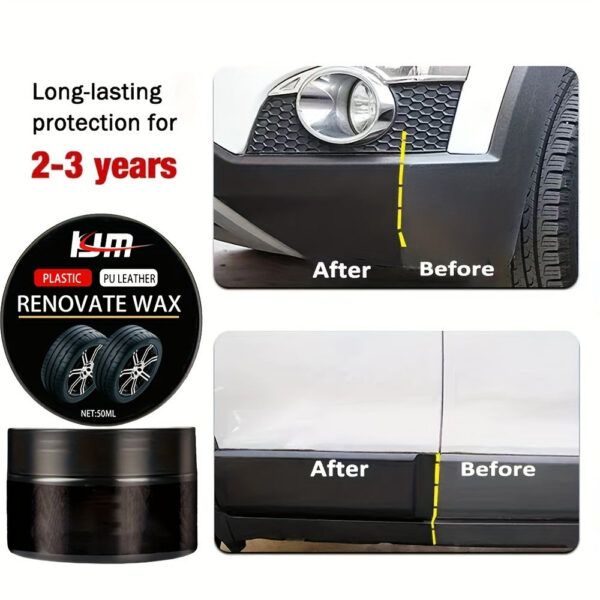 4a65cb5f8a5046b7 Universal Rubber Refresh Wax - Long-lasting Black Coat Repair, Leather Repair Polish, Hydrophobic Car Detail Care