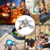 AUTOPkio Camping Gas Stove 3500W, Portable Gas Stove Windproof Backpacking Outdoor Stove with Piezo Ignition Adapters Converter for Outdoor Hiking, Picnic, Trekking, BBQ