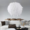 30cm Lamps Shades Feather Ceig Lamp E27 Bulb Pendant Desk Night Light for Living Room Wedding Party Decoration
