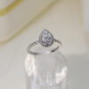 2024 Pure Sterling Sier Jewelry Women Single Water Drop Ring Diamond Wedding Engagement High Quality Fine Design