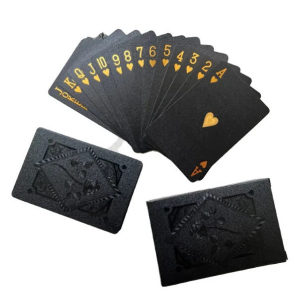 Color Black Gold Playing Card Group Waterproof Poker Suit Magic Dmagic Package Board Game Gift Collection