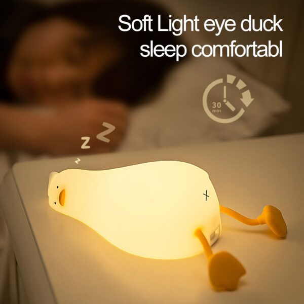 4a8c4f43521bf955 LED Light Rechargeable Touch Silicone Cartoon Clap Duck Sleeping Night Lamp for Bedroom Decoration Children Gift