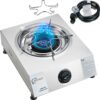 4a9051e0e06c4c6a Single Burner Propane Stove 1 Burner 12000 BTU Auto Ignition Gas Stove with CSA Hose for Outdoor Cooking,Emergency