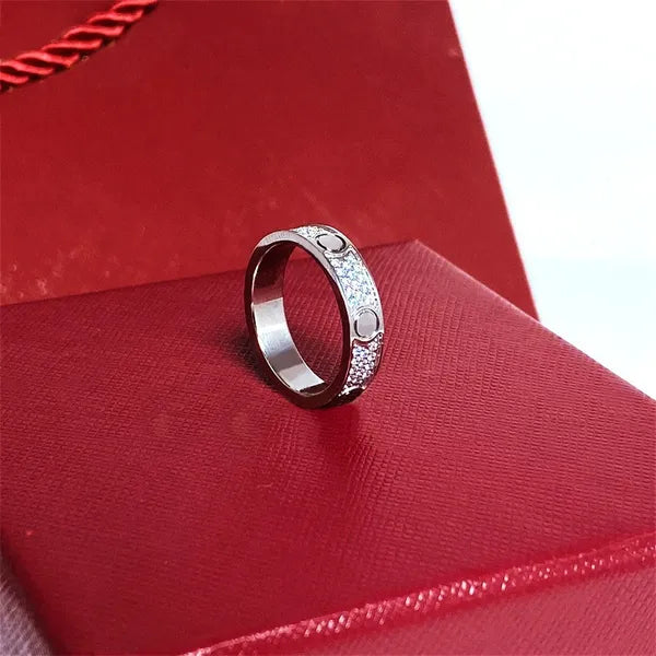 4a93c8b1054d0843 Starry ring love rings nail Ring designer womens Titanium steel rose gold sier plated with full diamond for Man Rings wedding Engagement gift 4 5 6mm Multi size