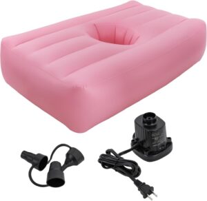 BBL Recovery Air Mattress with Hole, Post-Surgery Inflatable Bed for Brazilian Butt Lift, Electric Pump, Waterproof PVC, Ideal for Sleeping, Sitting, and Relaxation, Pink