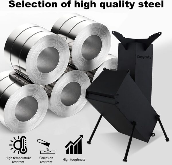 4ac447a4beaedaa0 Rocket Stove Wood Burning Camp Stove Rocket Stove for Cooking Portable Wood Mini Burning Stove, Fire Camping Stove for Cooking backyard cooking Camping grill outdoor events BBQ Comes with storage bag