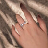 4ae5110420342f71 Hot New Sterling Sier Pear Cut Emerald cut Simulated Diamond Wedding Party Vintage Open Ring Fine Jewelry Christmas Gifts