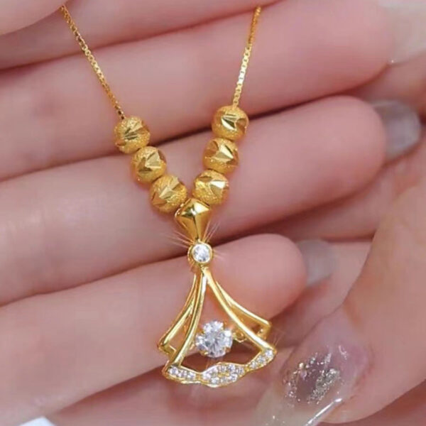 Genuine Gold Diamond Ginkgo Leaf Pendant Necklaces Simple Zircon Neck Chain for Women Fine Jewelry Gifts