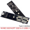 4b097845e0d7db87 Gen 2 To M.2 NVME Adapter NGFF B+M Key Converter Board SATA/NVME to USB 3.1 Riser Card for 2230-2280 M2 SSD